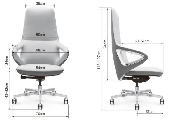 ELON High Back Leather Chair dimensions - Office Chair Dubai
