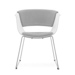 EVO DR1 Leisure Chair - White and Grey with Steel Durable Legs - Office Chair Dubai