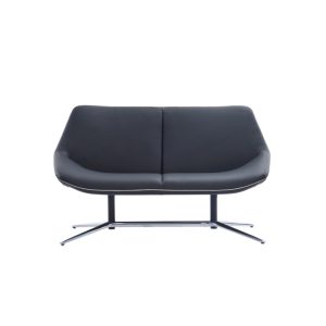 PAVLOS Black Two-Seater Leather Chair - Modern Stylish Office Chair Dubai