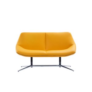 PAVLOS Yellow Two-Seater Leather Chair - Stylish Modern Office Chair Dubai