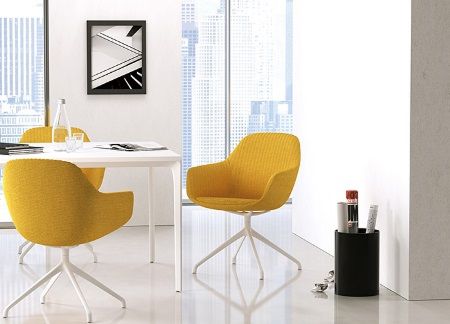 SYS Low Armrest Steel Base Leisure Chair - Lounge Office Chair Dubai UAE