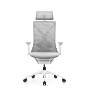 YARK White Frame Grey Mesh Ergonomic Chair