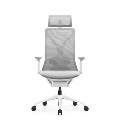 YARK White Frame Grey Mesh Ergonomic Chair