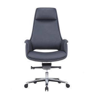 LISSANDRA High Back Black Leather Chair