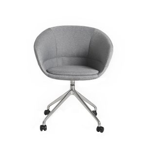 SYS High Armrest Steel Base Leisure Chair (With Wheels)